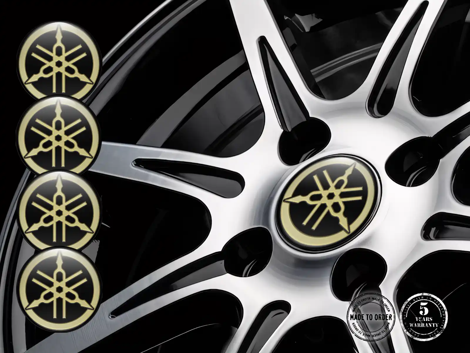 Yamaha Aufkleber auf Rädern Premium Dome Labels